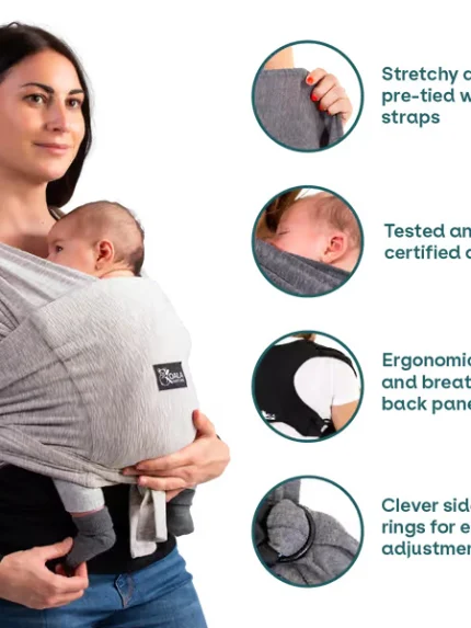 KOALA - Ergonomska nosiljka za bebe Koala Cuddle Band 1 - Svijetlo-siva
