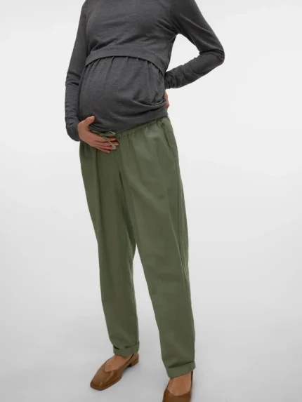 MAMALICIOUS - Maslinaste pantalone za trudnice